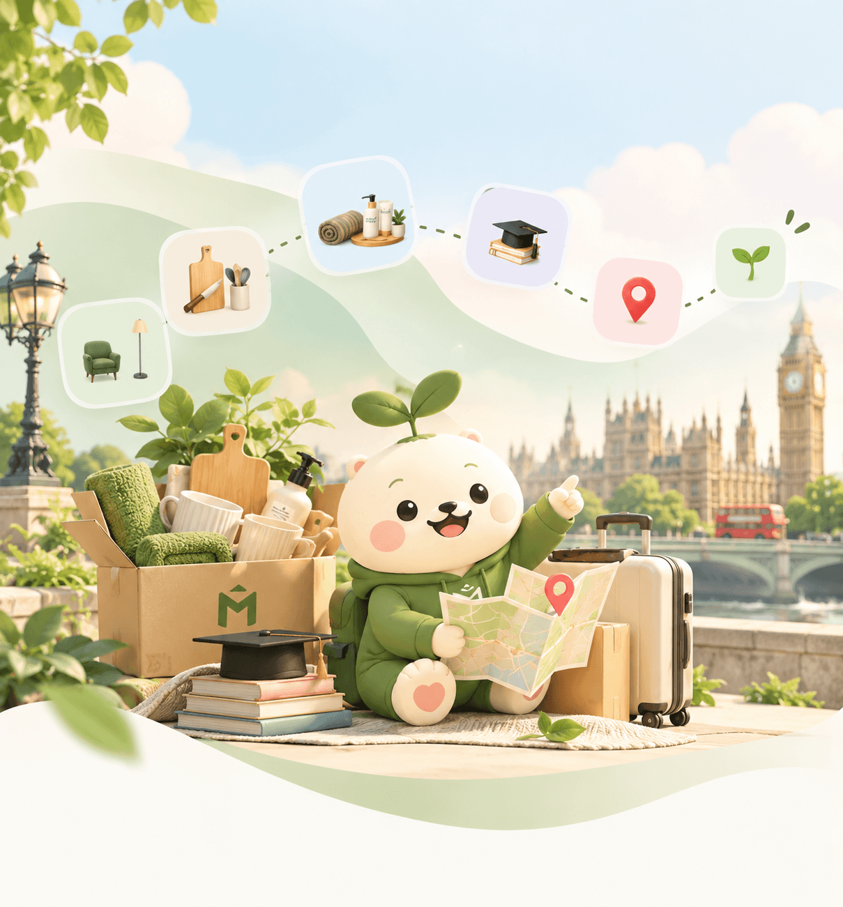 MoaKits mascot arriving in London